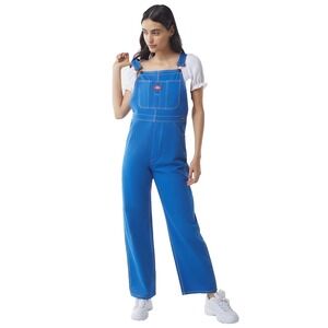 Dickies Relaxed Twill Overalls Womens Small Royal Blue Denim Jumpsuit Apron Bib